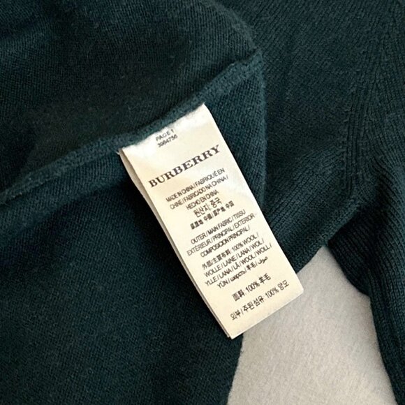 Authentic Burberry Classic Green Crewneck Wool Vintage Designer Sweater - XS/S - Picture 3 of 4